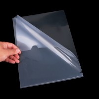 Extra Thickness Customized Printed Plastic Clear Transparent Doc Paper Holder File A4 Size Translucent Pp L-shape File Folder